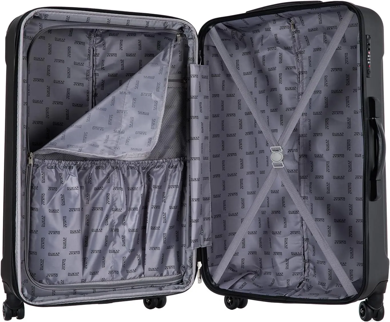 DUKAP INTELY Suitcase with Ergonomic GEL Handle | Spacious Hardside Travel Luggage with TSA Combination Lock and Digital Weight Scale | 32 Inch Large Suitcase | Grey