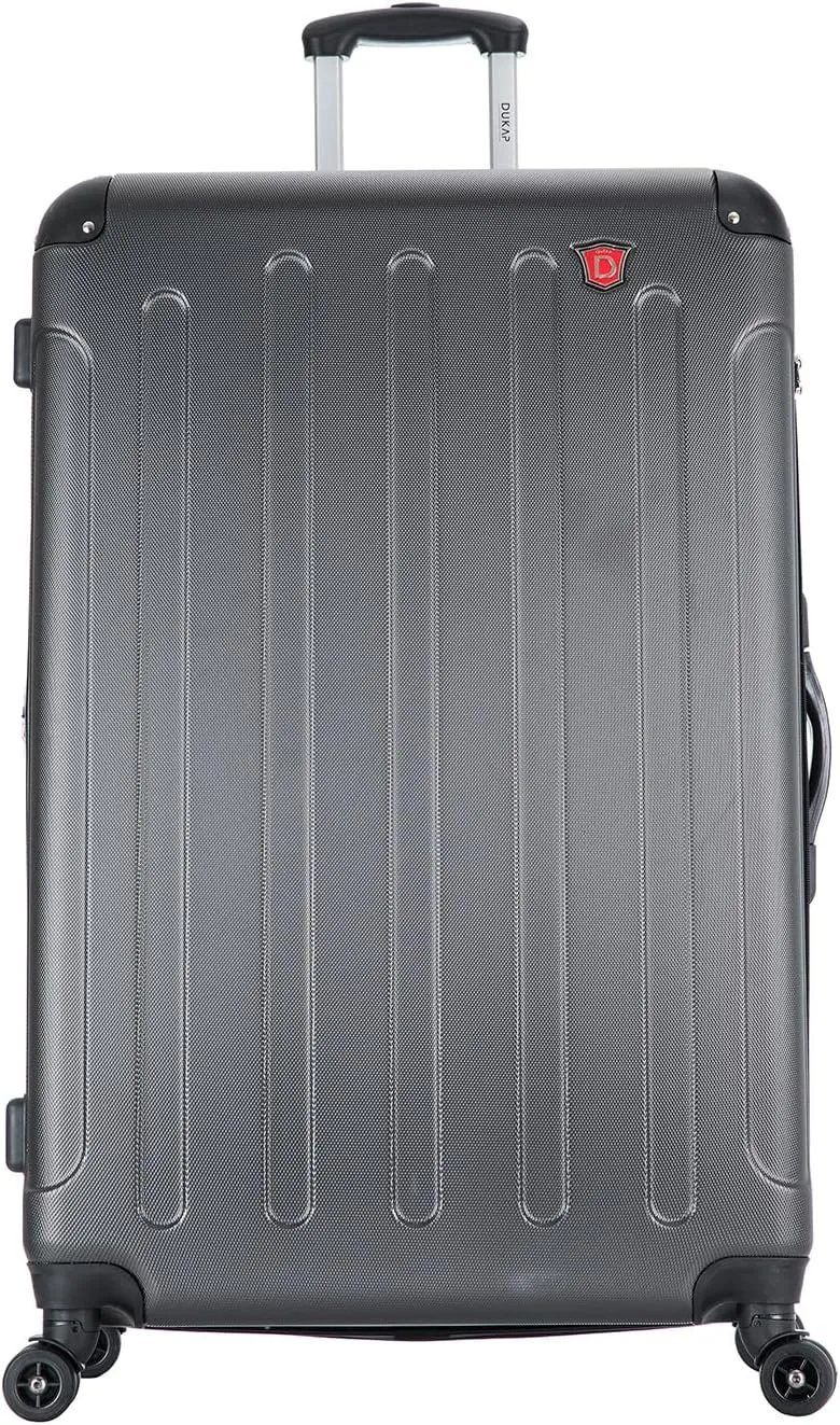 DUKAP INTELY Suitcase with Ergonomic GEL Handle | Spacious Hardside Travel Luggage with TSA Combination Lock and Digital Weight Scale | 32 Inch Large Suitcase | Grey