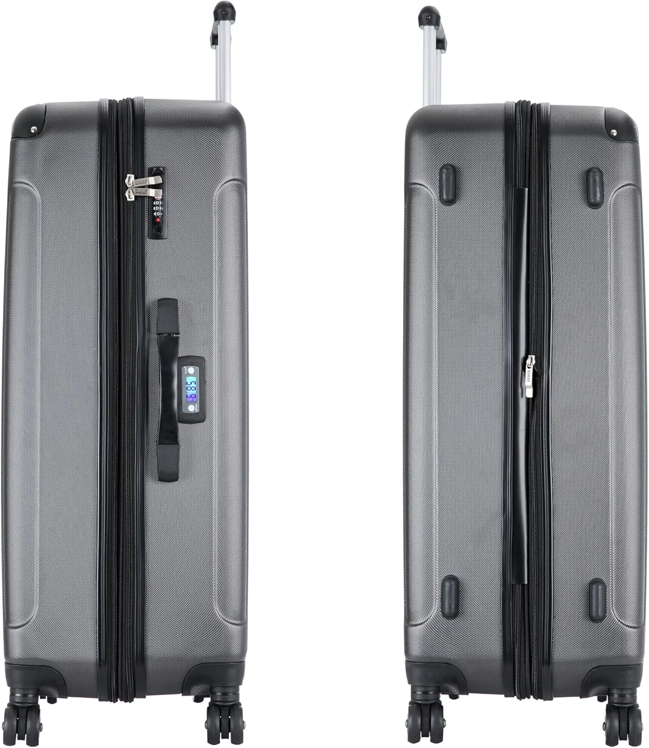 DUKAP INTELY Suitcase with Ergonomic GEL Handle | Spacious Hardside Travel Luggage with TSA Combination Lock and Digital Weight Scale | 32 Inch Large Suitcase | Grey