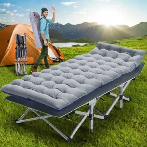 Durable Folding Camping Cot with Mattress
