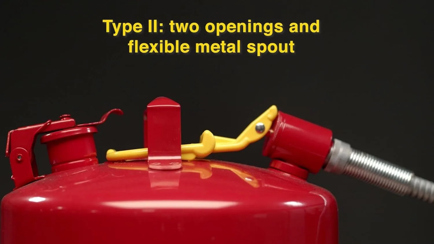 Eagle 5 Gallon Type II Yellow Safety Gas Can for Deisel with Flame Arrester, Self-Closing Lid, and 12" x 7/8" Flexible Metal Hose, Made in the USA, Galvanized Steel Flammable Storage Can, U251SY