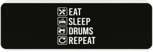 EAT Sleep Drum Repeat Rectangular Pencil Pen Case Portable Cute Storage Box with Lid Snap Closure