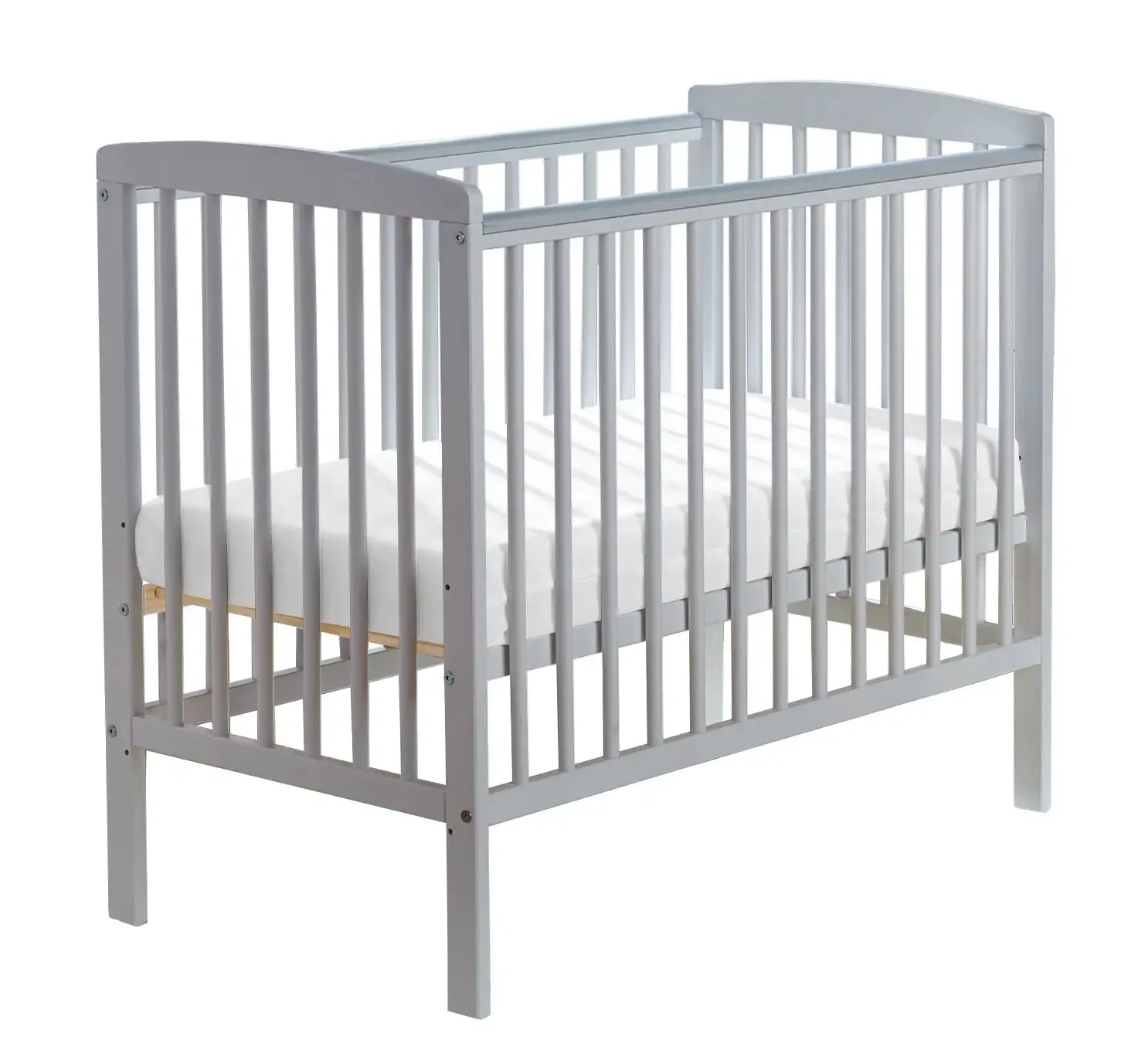 Eco-Conscious Kozie Cot | Space Saving Cot | With Deluxe Foam Mattress & Blanket Option | Solid Pine | Soft Grey
