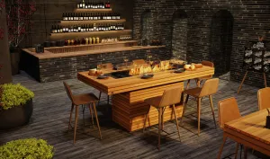 EcoSmart Fire Gin (Bar) Fire Pit Table with Bioethanol Sustainable Fuel