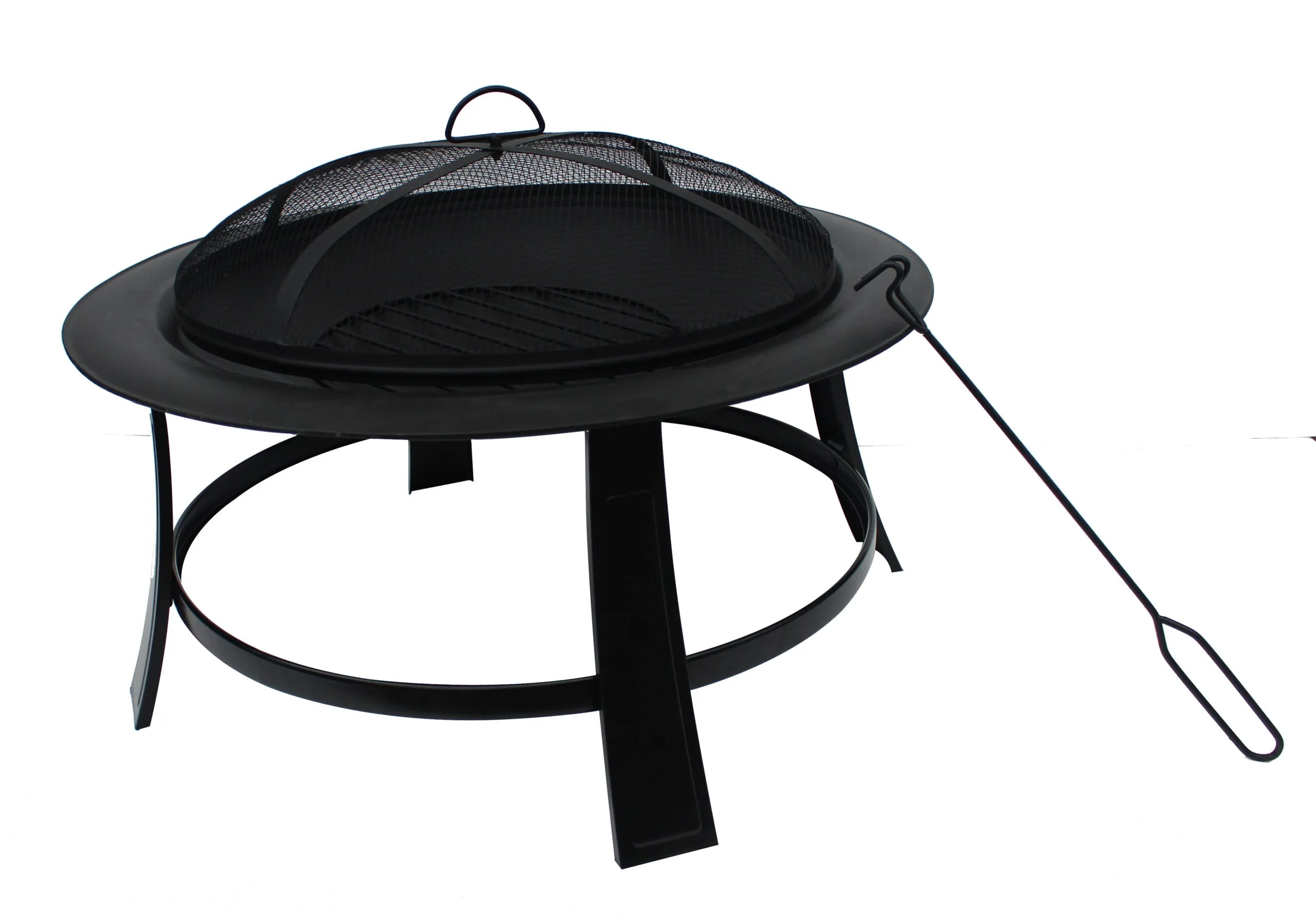 Eden Grace Patio 30 Inch Wood-Burning 4 Legs Fire Pit in Black Finish