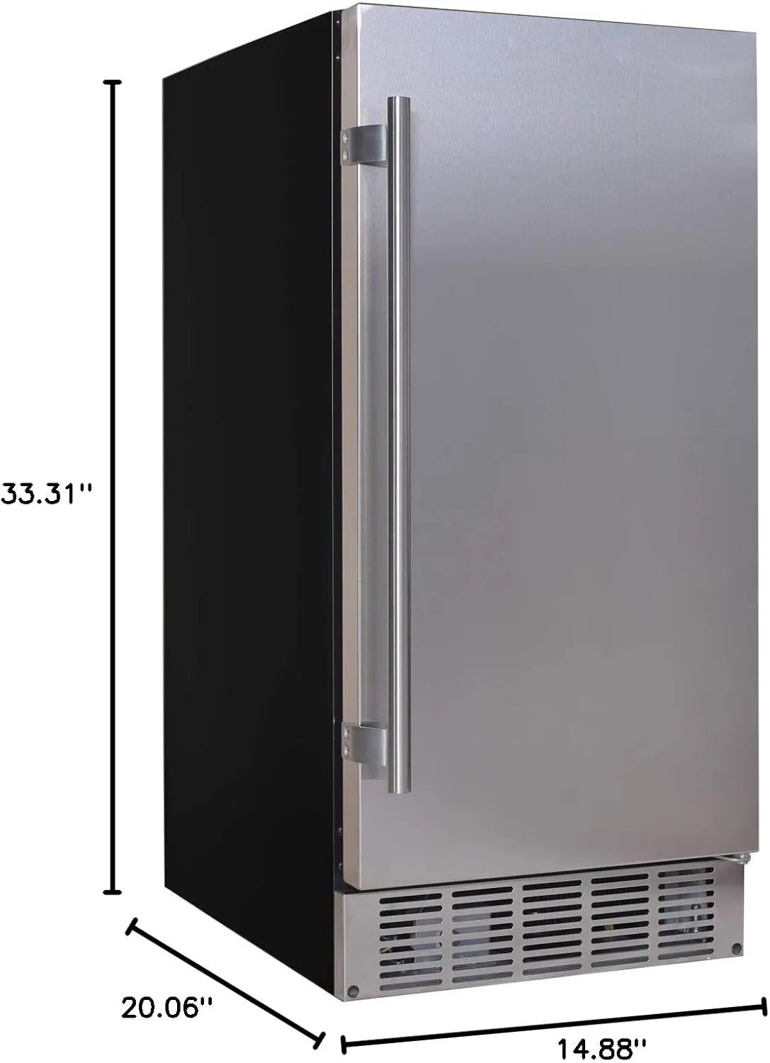 EdgeStar IB250SS 15 Inch Wide 20 Lb. Built-In Ice Maker with 25 Lbs. Daily Ice Production - No Drain Required