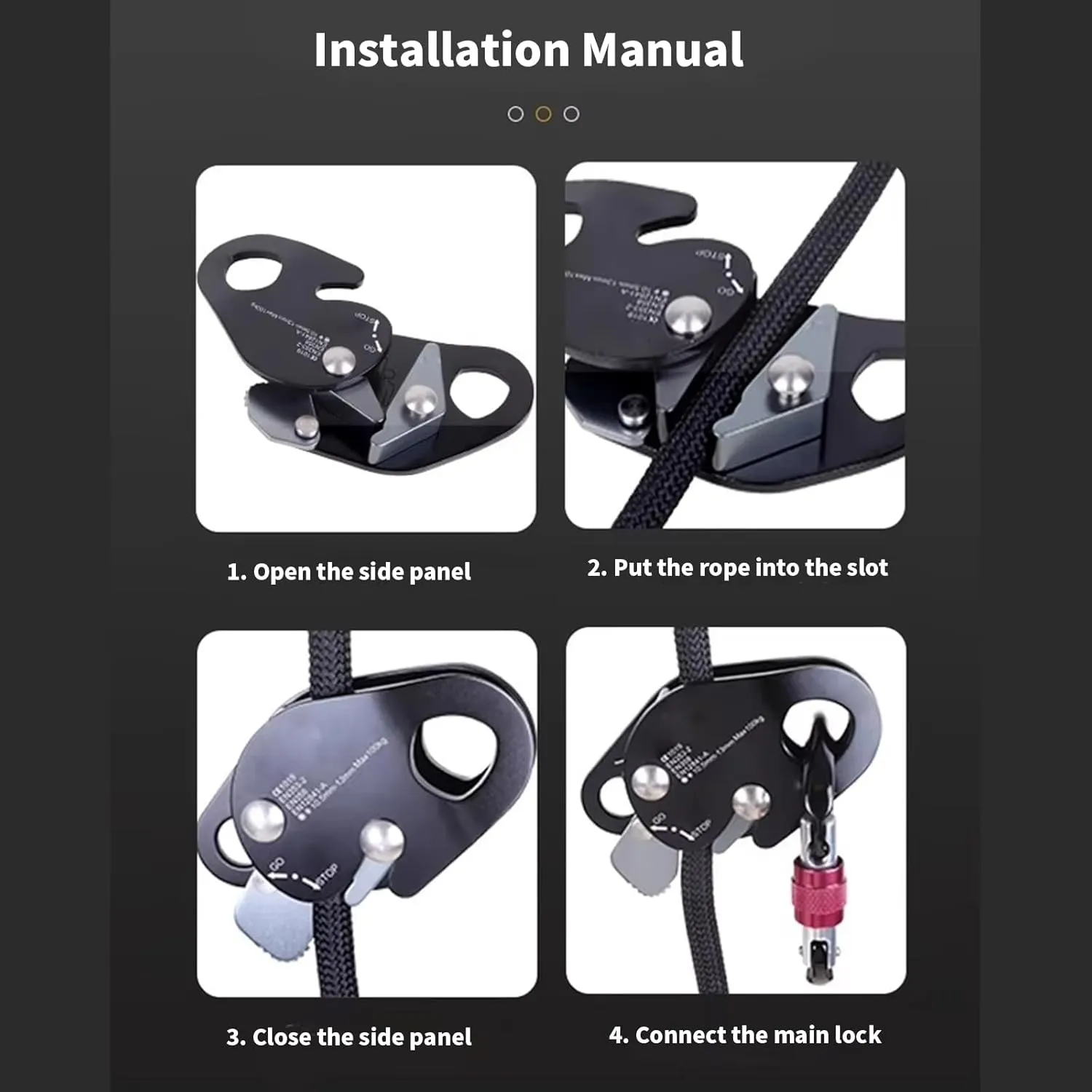Efficient Auto Locking Rope Device Professional Versatiles Climbing Rope Grab Ensuring and Durability