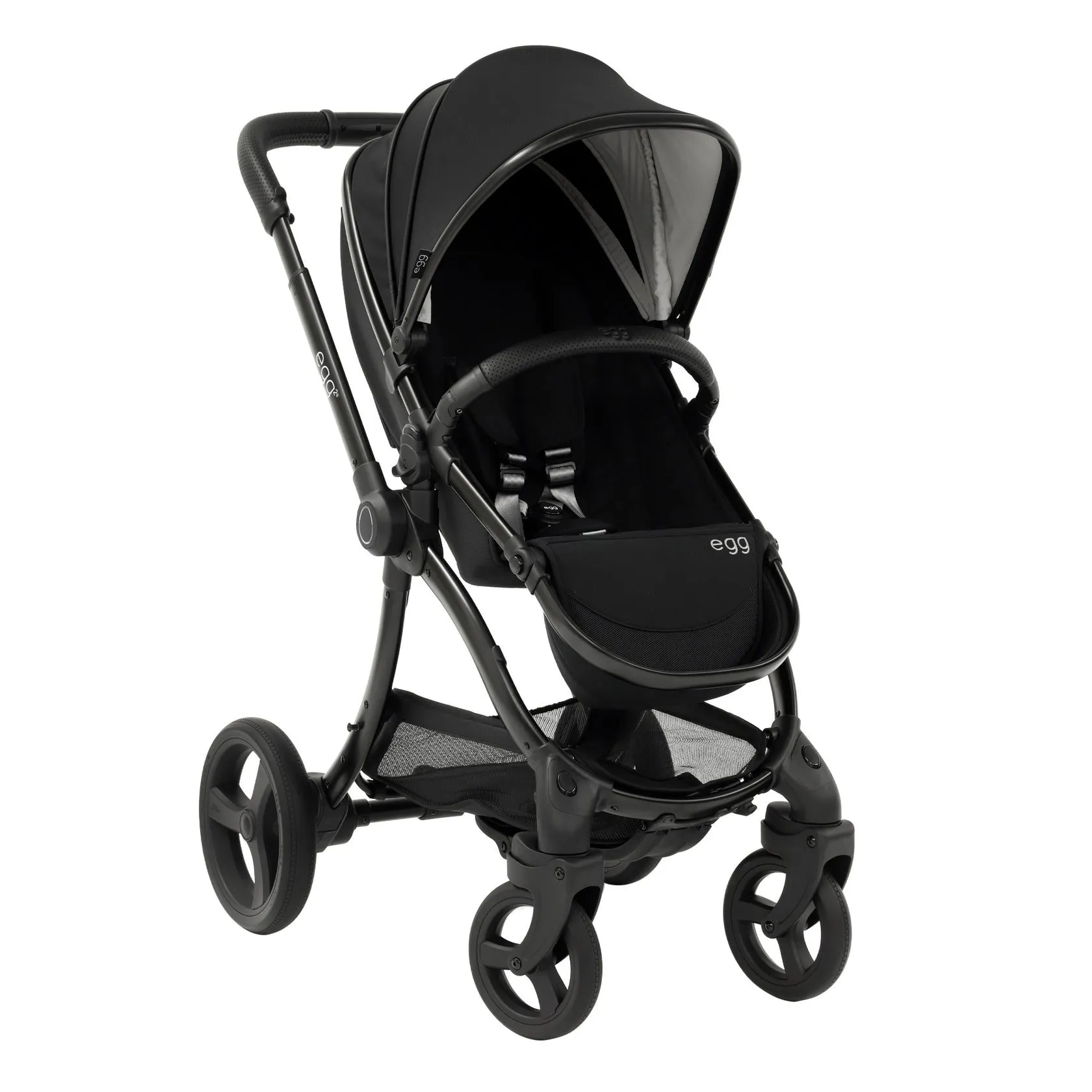 egg2® Stroller & Carry Cot in Just Black Bundle