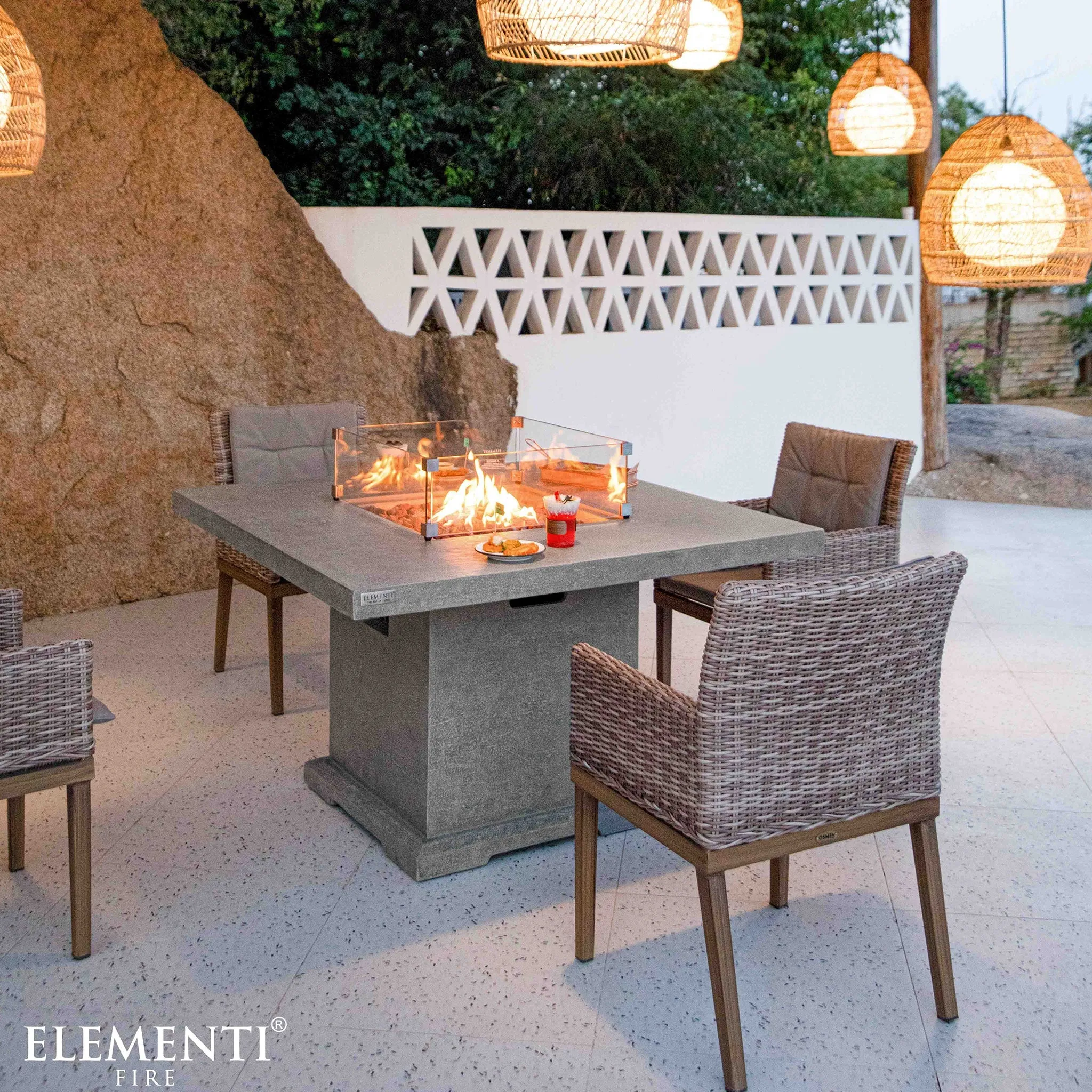 Elementi Concrete Birmaingham Dining Fire Pit Table (OFG202LG)