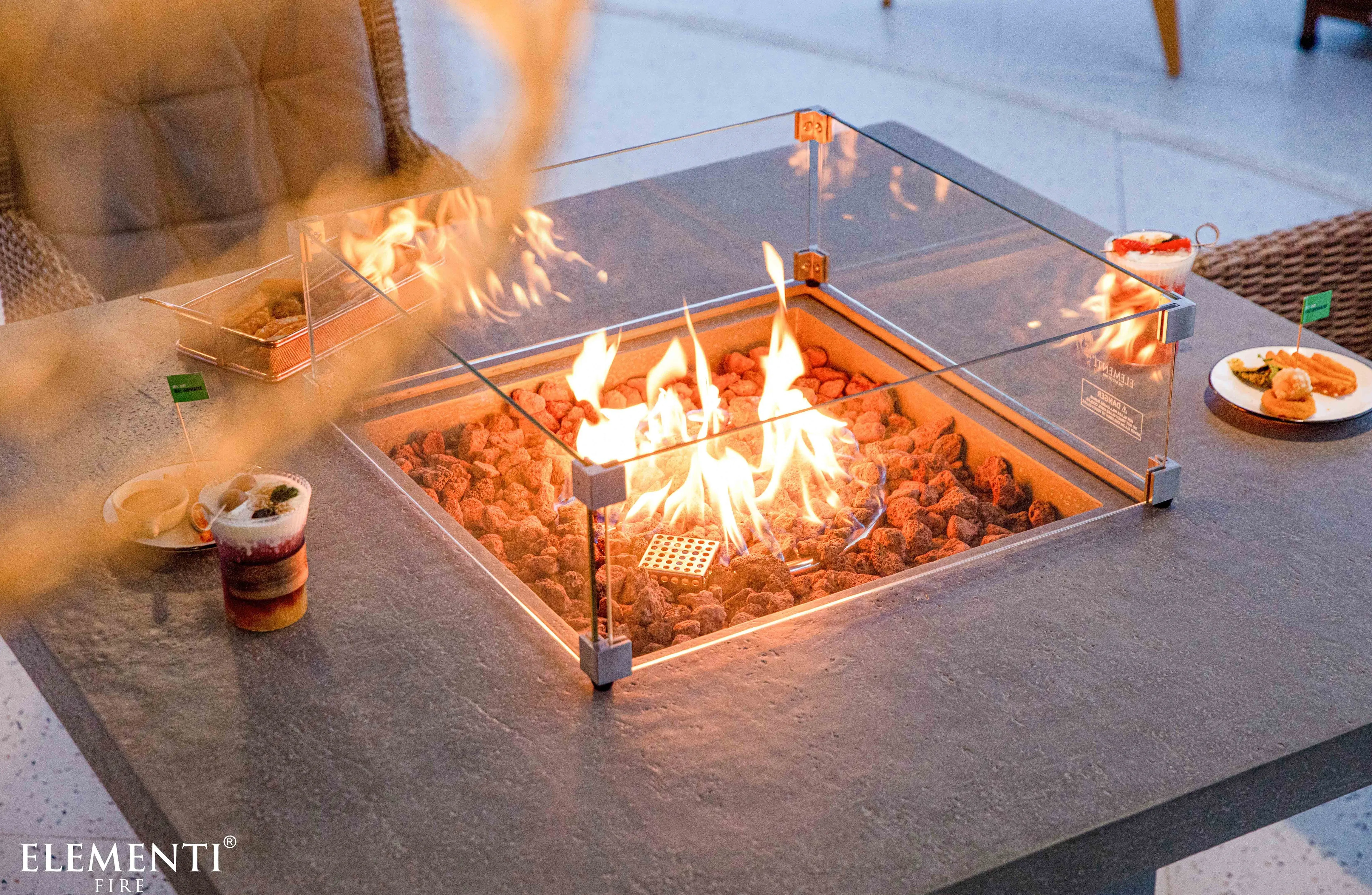 Elementi Concrete Birmaingham Dining Fire Pit Table (OFG202LG)