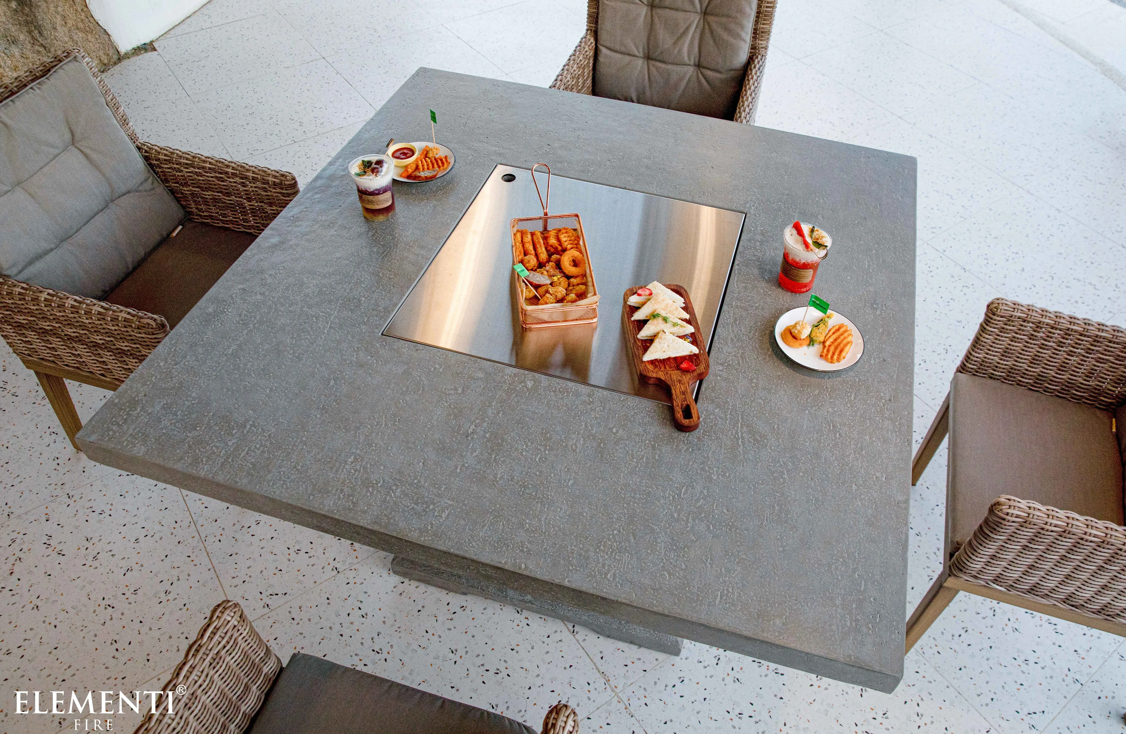 Elementi Concrete Birmaingham Dining Fire Pit Table (OFG202LG)