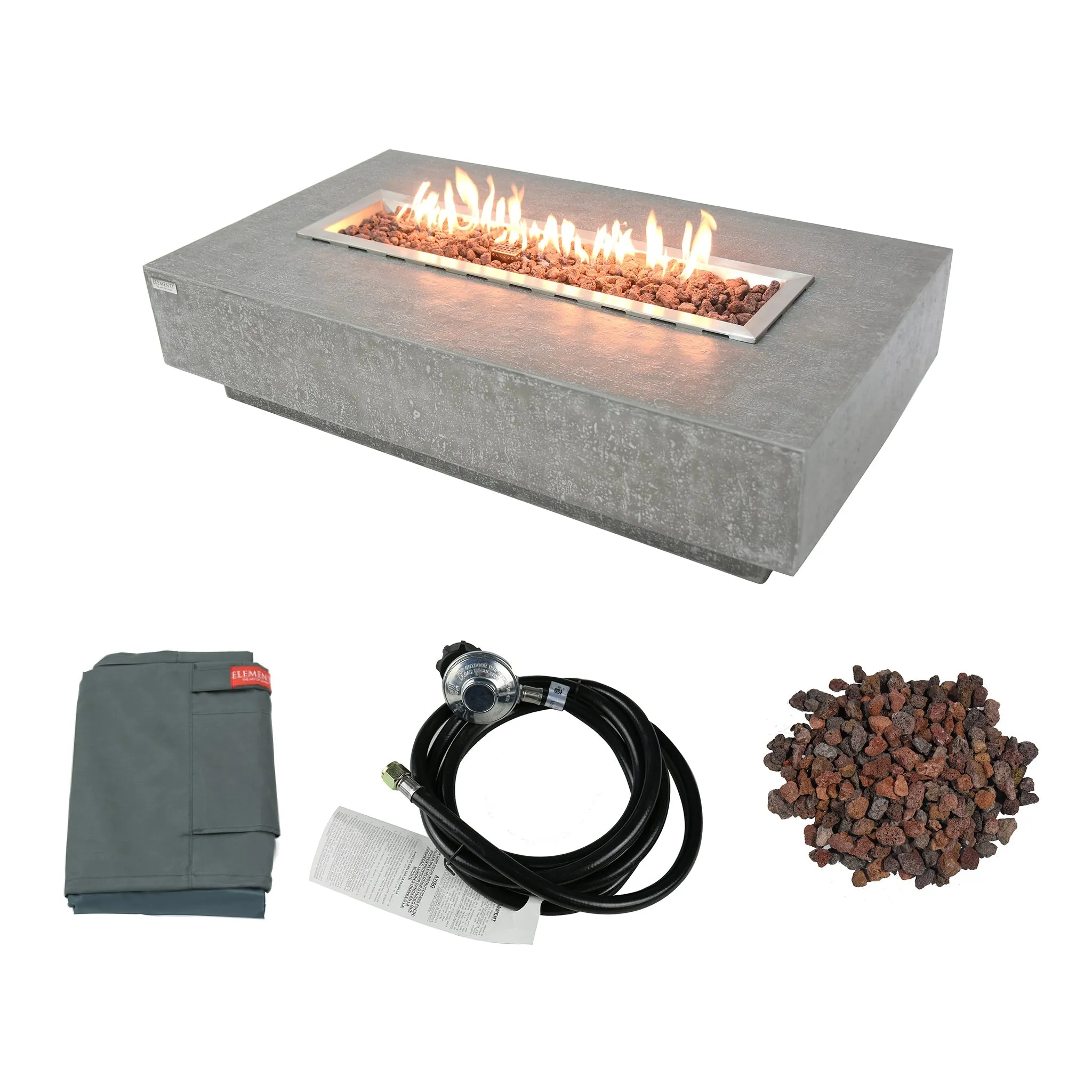 Elementi Hampton Fire Table Rectangle Concrete Fire Pit (OFG139)