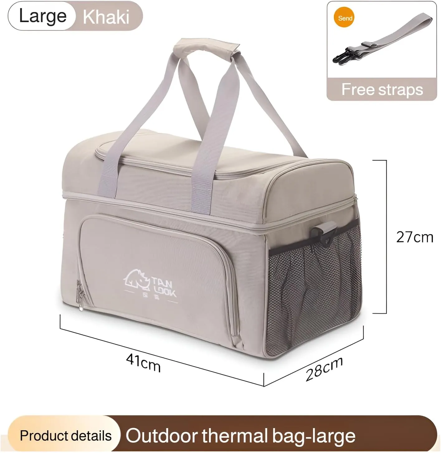 [Ellniges]【Outdoor Cooler Bag】 Portable Insulated Lunch Box for Camping & Picnic, 18L/30L Lightweight Thermal Food Delivery Bag with Waterproof Layer, 4-6Hrs Ness, Handheld/Shoulder Carry for Saud