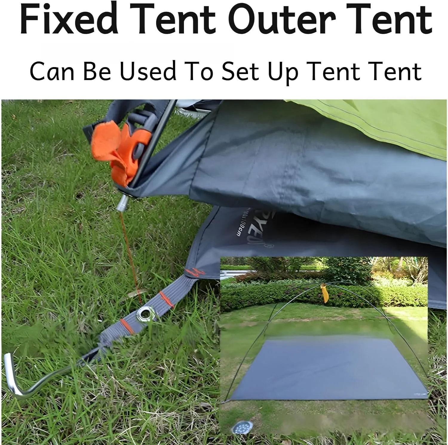[Ellniges]【Waterproof Cam Ground Sheet】 Ox Ch Ouoor Mat –, Portable, Multi-Functional for Picnics & Cam, 210D Rip- Design, sy Setup with nforced Corners