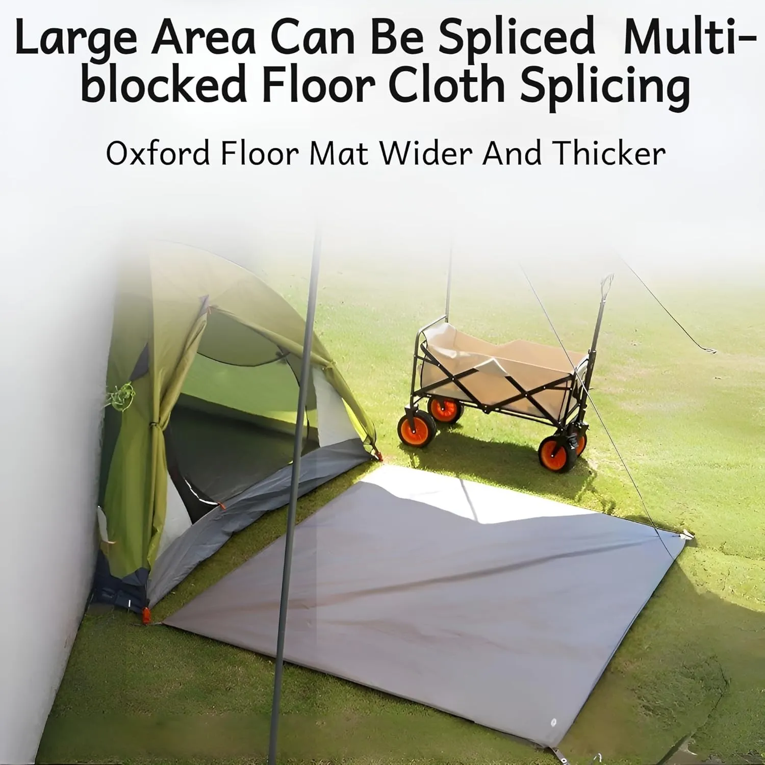 [Ellniges]【Waterproof Cam Ground Sheet】 Ox Ch Ouoor Mat –, Portable, Multi-Functional for Picnics & Cam, 210D Rip- Design, sy Setup with nforced Corners
