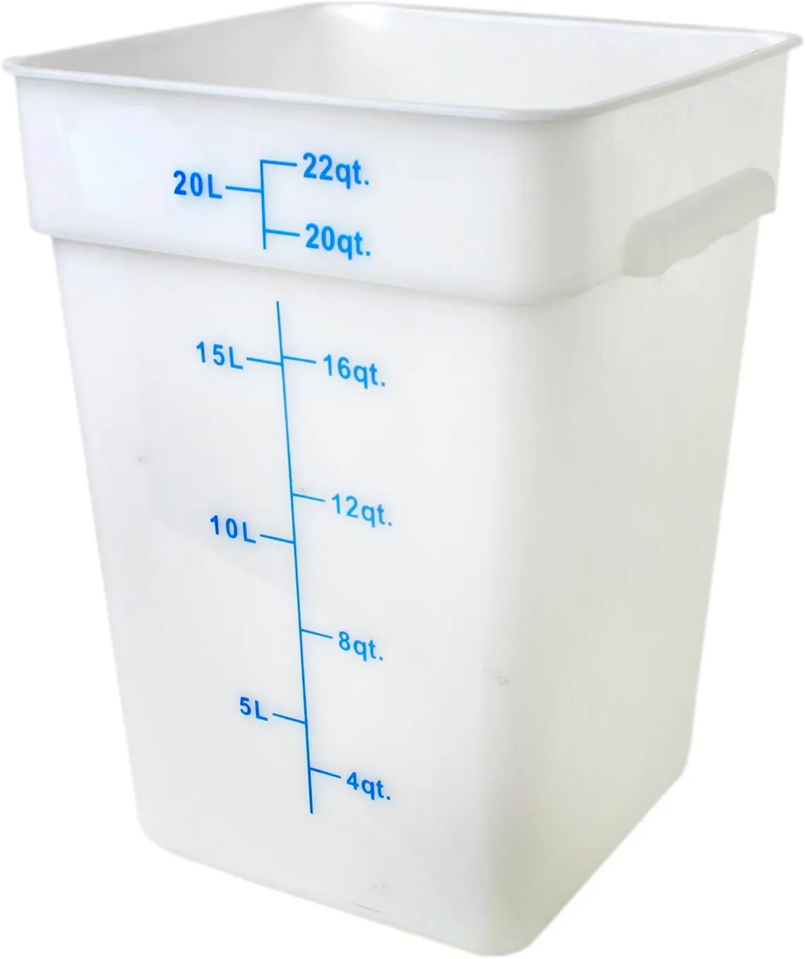 Excellante 22-Quart Polypropylene Square Food Storage Containers, White