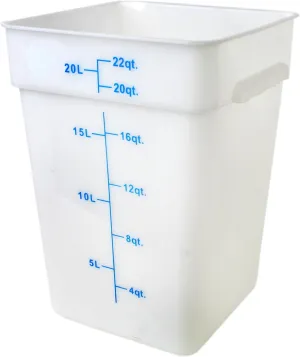 Excellante 22-Quart Polypropylene Square Food Storage Containers, White