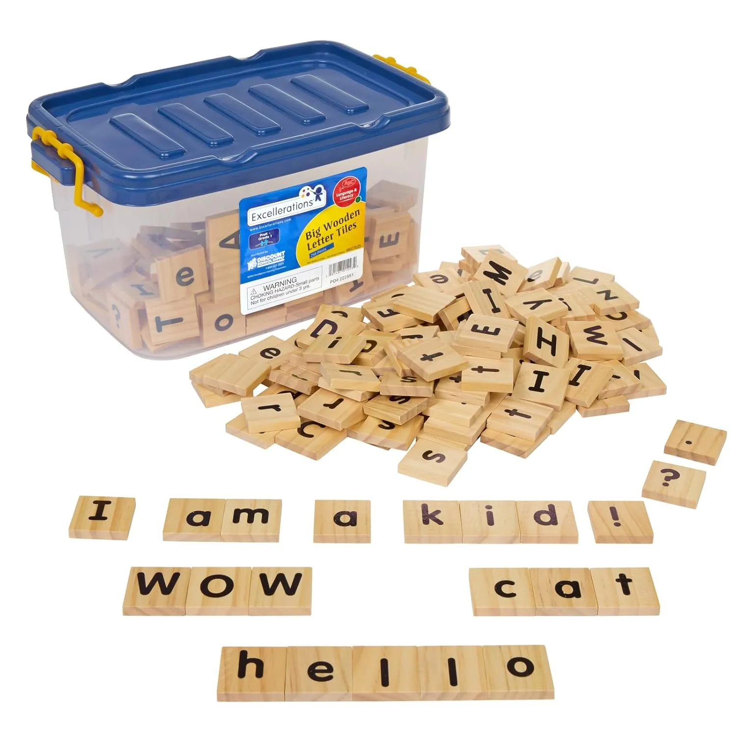 Excellerations Big Wooden Letter Tiles - Tub of 250 (Item # BIGTILES)