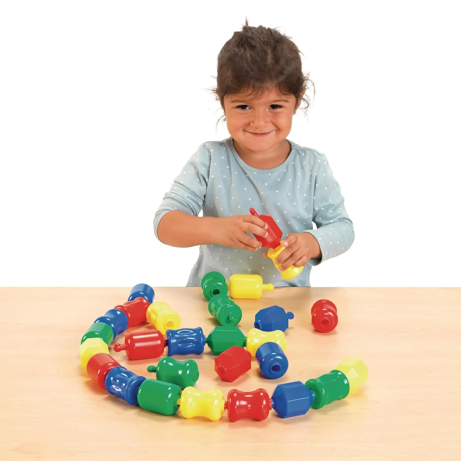 Excellerations Early STEM Toy, Connecting, Fun, Linking, Pop Beads for Toddlers, Snap Lock Beads Set in Storage Bin, Pack of 28