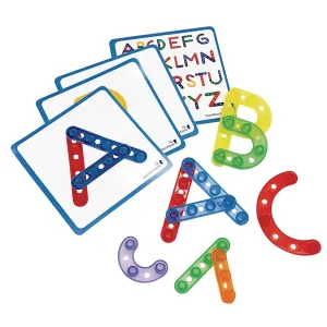 Excellerations Translucent Alphabet Construction Set, 100 Pieces, Early Language, Pre-Writing, Educational Toy, Building, Manipulatives, Ages 3 Years and Up