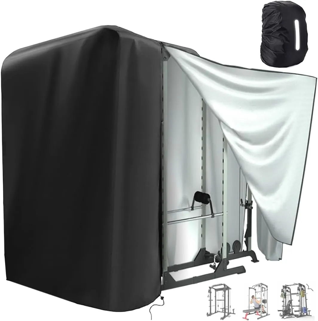 Extra-large Protective Cover with waterproof zipper for Home Gym, Gym Rack Cover Squat rack/Fitness equipment Waterproof/dust/sun proof (large size: 82x68x64ins)