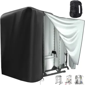 Extra-large Protective Cover with waterproof zipper for Home Gym, Gym Rack Cover Squat rack/Fitness equipment Waterproof/dust/sun proof (large size: 82x68x64ins)