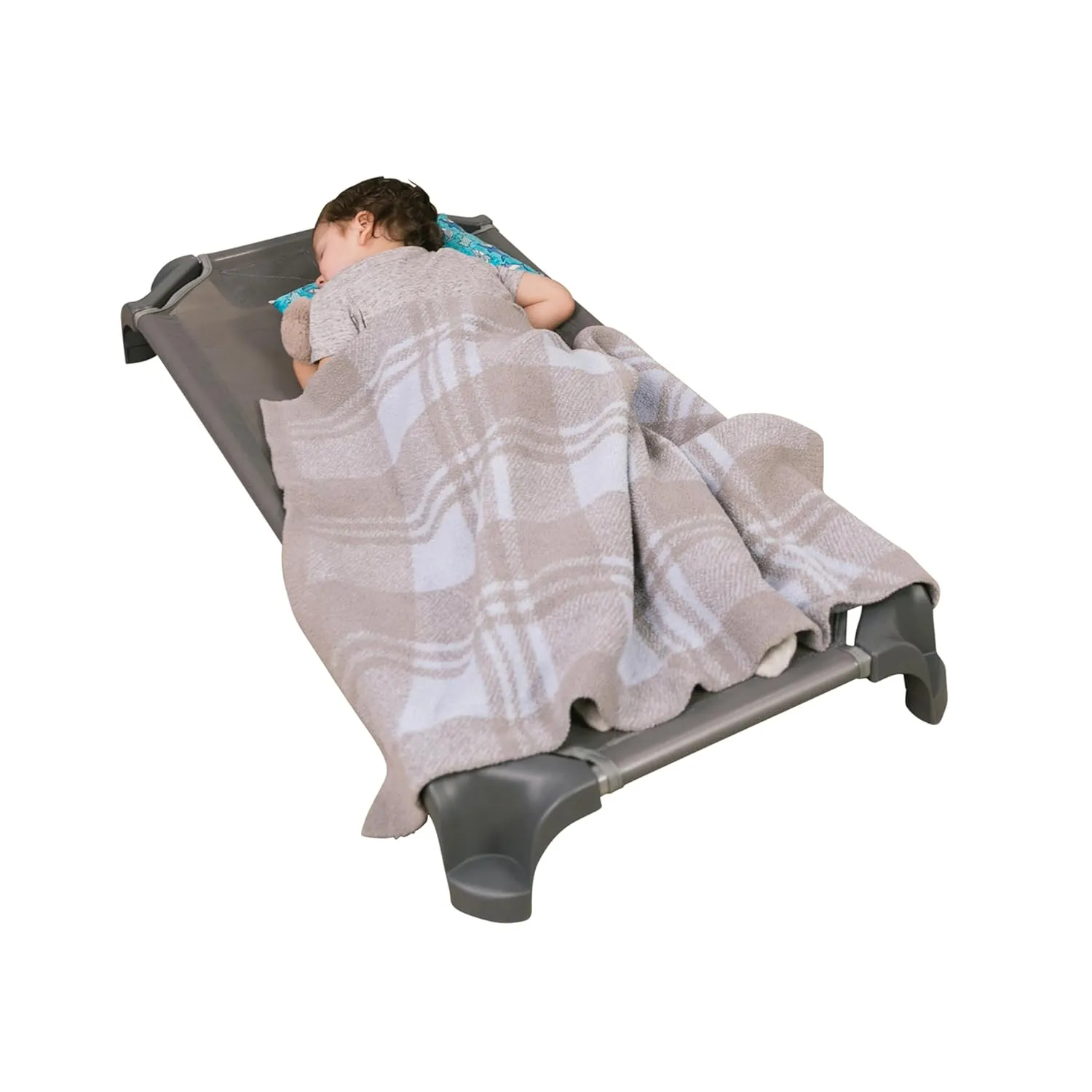 Factory Direct Partners Daycare Cot; Fully Assembled Stackable Toddler (40"L) Nap Cot for Rest Time, Children's Nap Time in Preschool, Classroom or Home (1-Piece) - Gray, 14283-GY