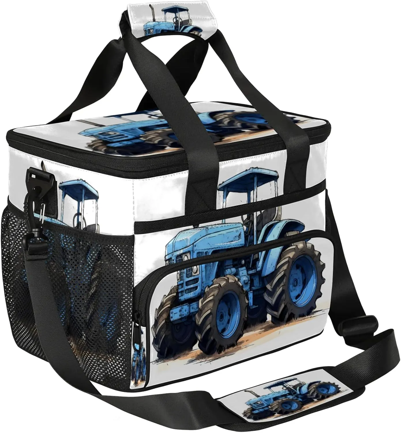 Farmland Vehicle Insulated Large Lunch Bag Lunchbox Reusable Leakproof Cooler Bags with Shoulder Strap for Adult Men Women Work Picnic
