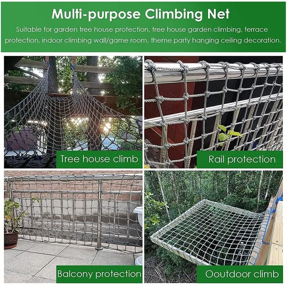 Fence Nets Climbing Netting Automotive Cargo Nets Heavy Duty Rope Cargo Net Anti-Wear Balcony Railing Protection Fence Net Children Outdoor Climbing Net (Size : 2X3m/6.6X9.8ft)