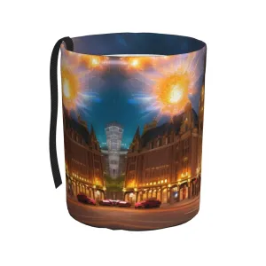 Fiery Red Street Car Trash Bin, Waterproof, and Easy Installation for Travel or Everyday Commutes