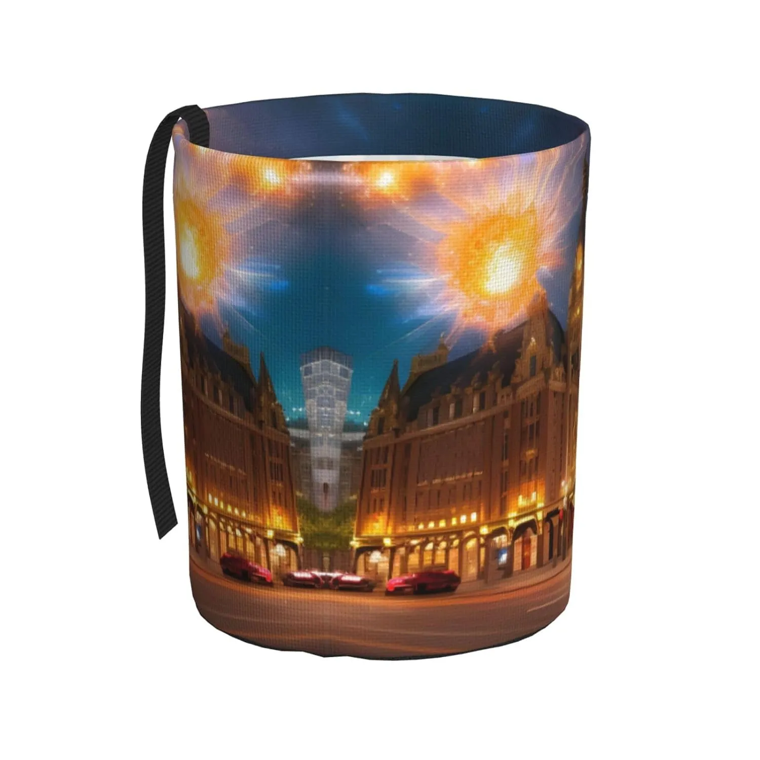 Fiery Red Street Car Trash Bin, Waterproof, and Easy Installation for Travel or Everyday Commutes
