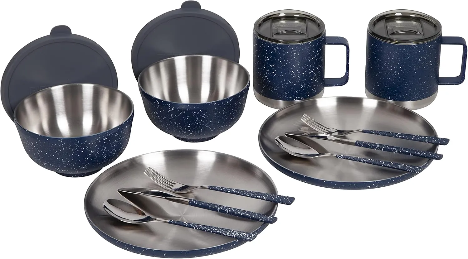 FIFTY/FIFTY 2 Person Retro Camp Set- Navy Speckled