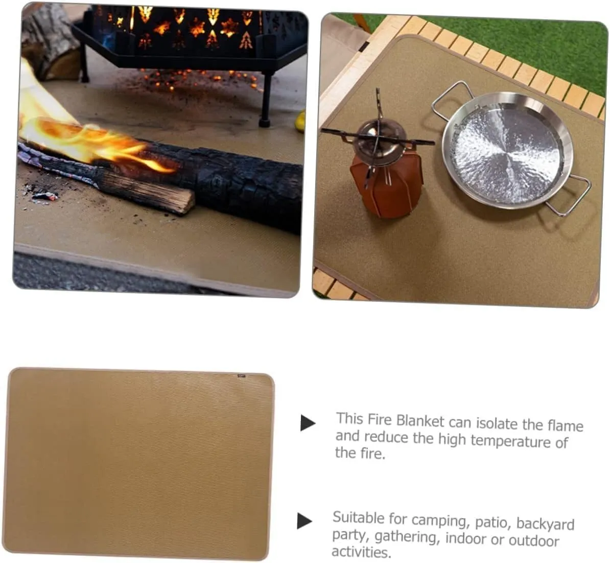 Fire Blanket,Fire Blankets Emergency For Home,Emergency Fire Blanket,Camping Outdoor Blanket Fire Blanket Extinguisher Cooling Duvet Cover Grill Mats for Outdoor Grill Wearable Glass Fiber(30x26cm)