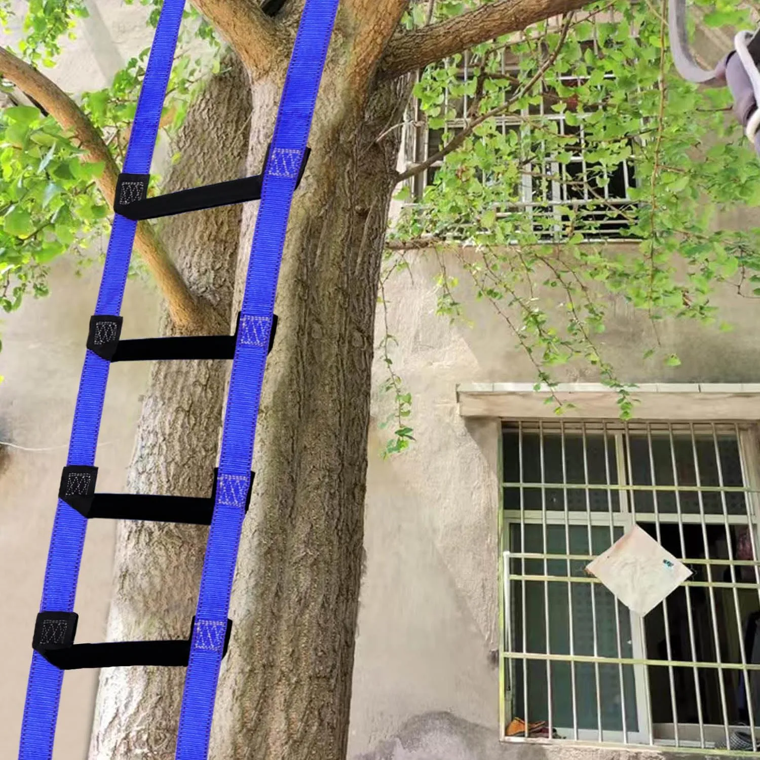 Fire Escape Ladder, 16.5 Feet Portable Safety Rope Ladder with 2 Hooks for 2-3 Story Homes, Multi-use for Kids and Adults
