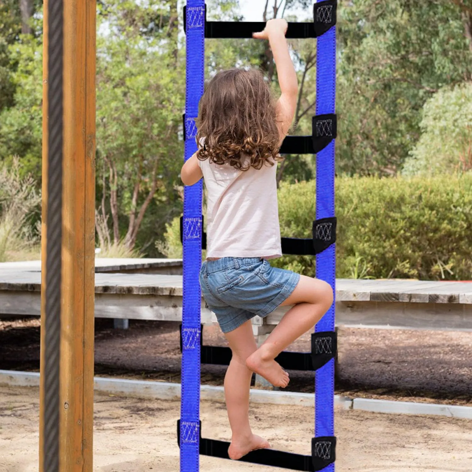 Fire Escape Ladder, 16.5 Feet Portable Safety Rope Ladder with 2 Hooks for 2-3 Story Homes, Multi-use for Kids and Adults