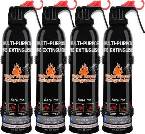 Fire Extinguisher for Home, 4 Pack Vehicle Fire Extinguishers with Mount, Portable Fire Extinguisher Effective on A, B, C, K Fires, Water-Based Extinguisher for Car Boat Office Truck Kitchen Garage RV