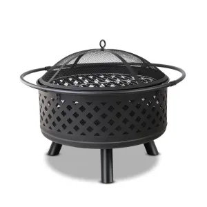 Fire Pit BBQ Grill Smoker Portable Outdoor Fireplace Patio Heater Pits 30Inch