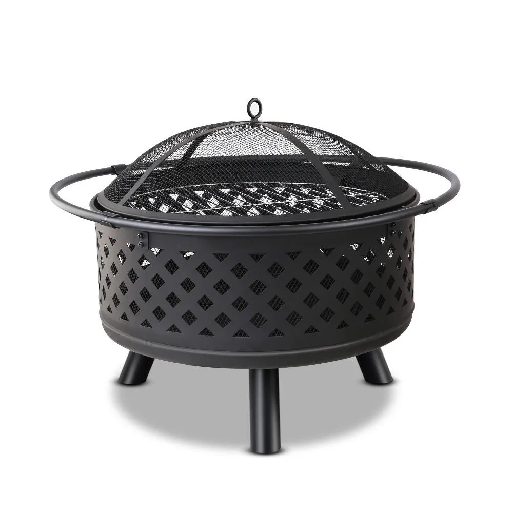 Fire Pit BBQ Grill Smoker Portable Outdoor Fireplace Patio Heater Pits 30Inch