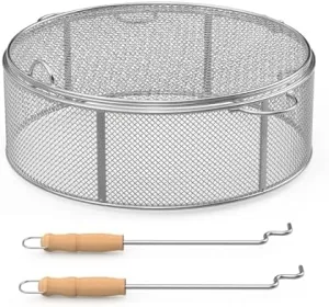 Fire Pit Spark Screen for Tiki Brand Reunion Fire Pit Accessories, Spark Protector Screen with Handle for 22" Outdoor Smokeless Fire Pit Cuisinart, Round Stainless Steel Fire Pit Mesh Screen