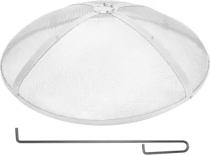 Fire Pit Spark Screen Round 36", Reinforced Heavy Duty Steel Metal Cover, Outdoor Firepit Lid, Easy-Opening Top Screen Covers Round with Ring Handle for Outdoor Patio Fire Pits Backyard