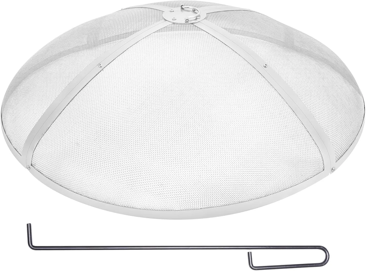 Fire Pit Spark Screen Round 36", Reinforced Heavy Duty Steel Metal Cover, Outdoor Firepit Lid, Easy-Opening Top Screen Covers Round with Ring Handle for Outdoor Patio Fire Pits Backyard