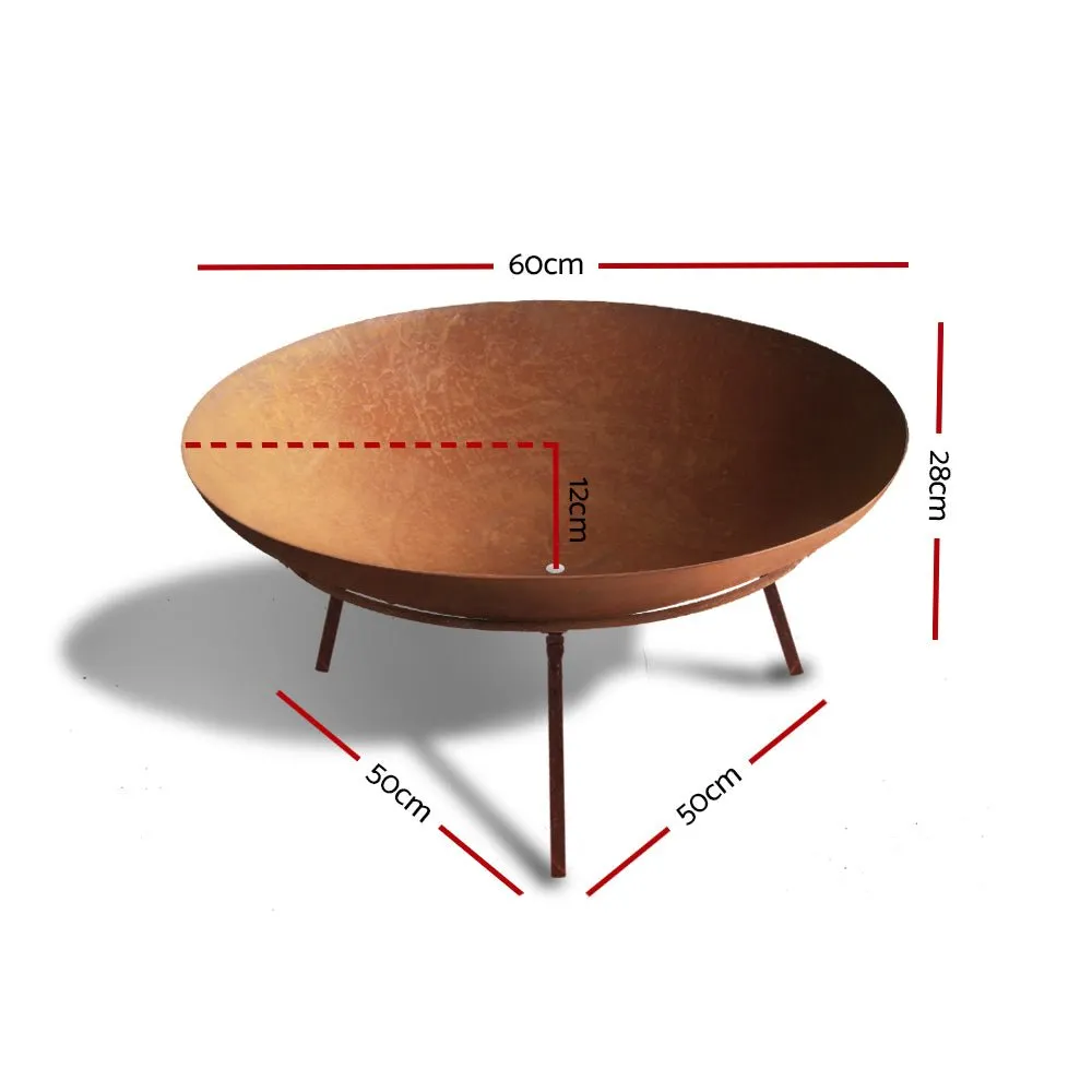 Fire Pit | Steel Fire Bowl on Stand | Grillz Brand | 60cm