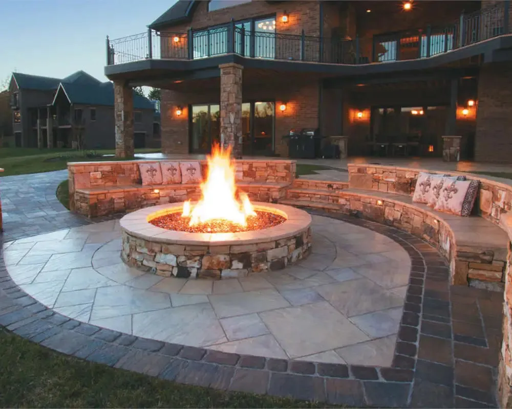 Firegear 34" Square Flat Natural Gas AWS Fire Pit - FPB-34SFBSAWS-N