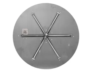Firegear 39" Round Disc Thermocouple Piloted Safety Ignition Fire Pit w/31" Stainless Steel Burner - Natural Gas - FPB-39DBS31TPSI-N