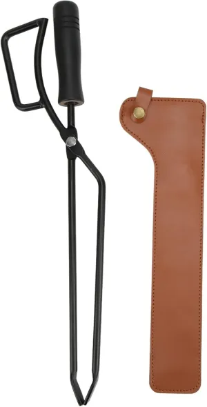 Fireplace Tongs Fire Pit Charcoal Clip Stainless Steel Grill Tongs with Protective Sleeve