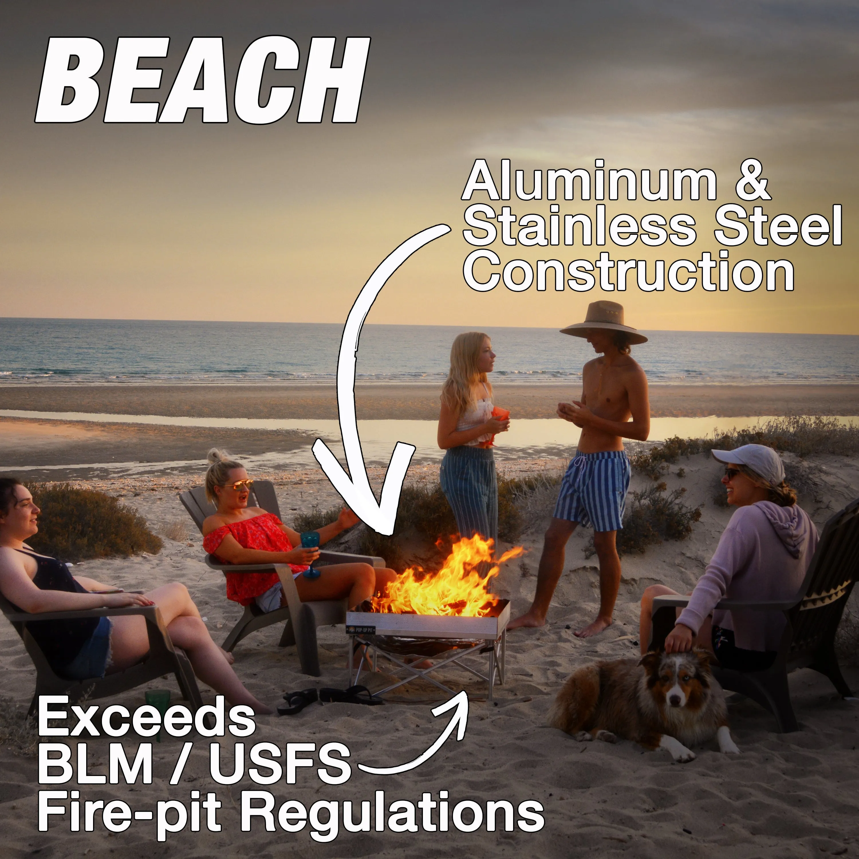 Fireside Outdoor Pop-Up Fire Pit - Go Anywhere Kit