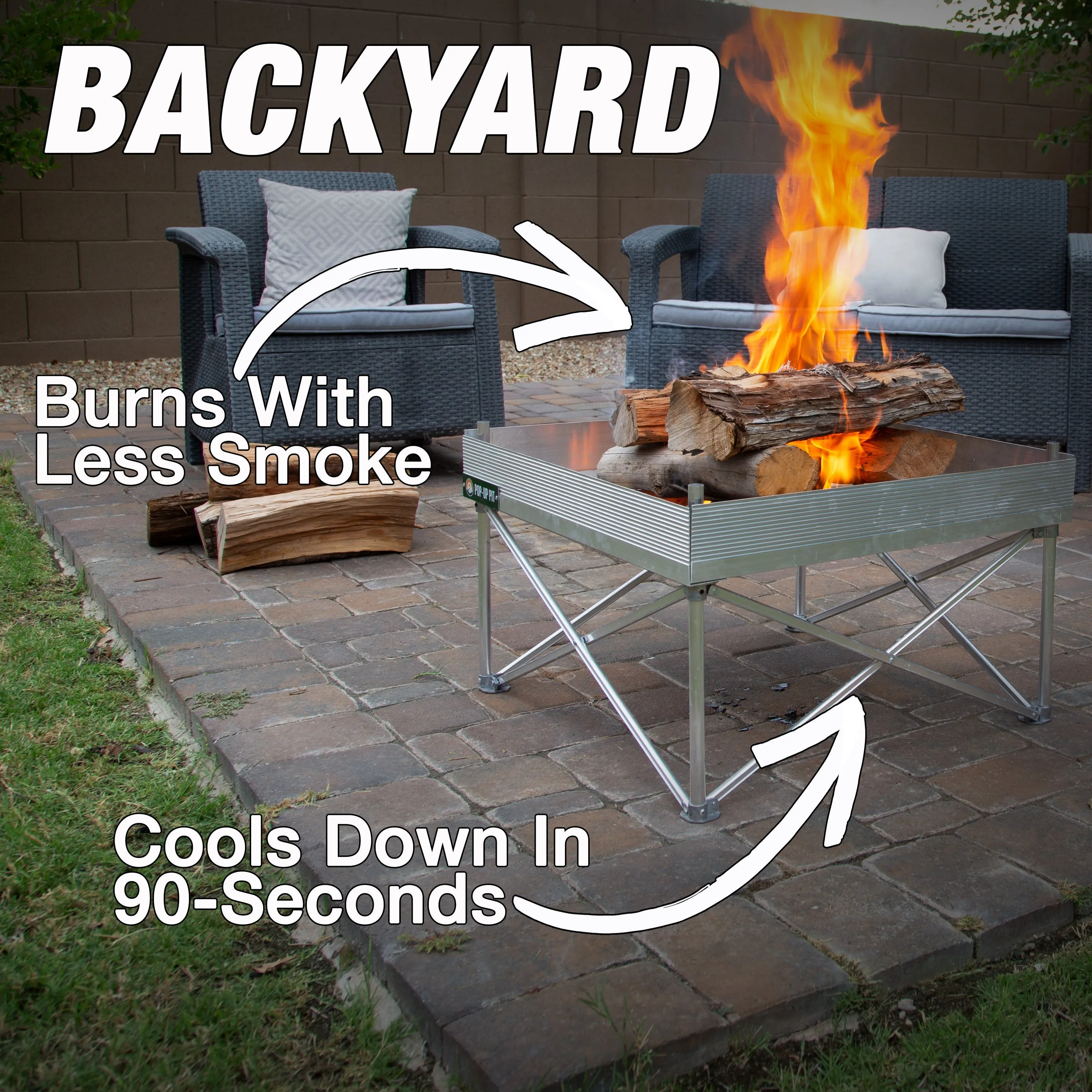 Fireside Outdoor Pop-Up Fire Pit - Go Anywhere Kit