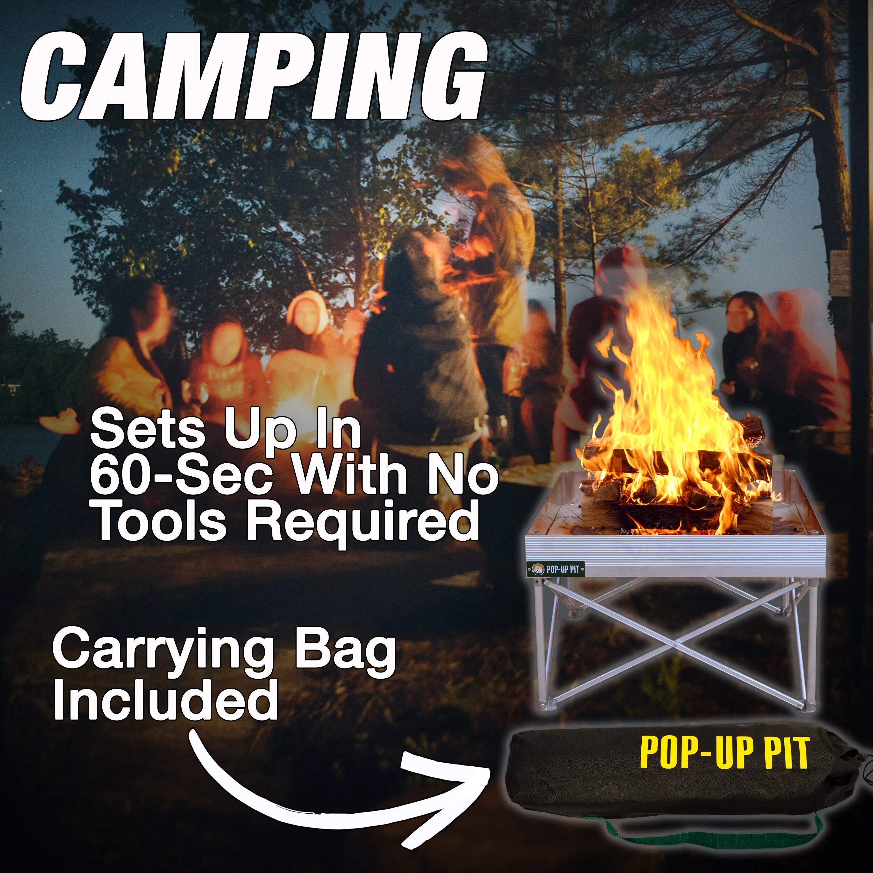 Fireside Outdoor Pop-Up Fire Pit - Go Anywhere Kit