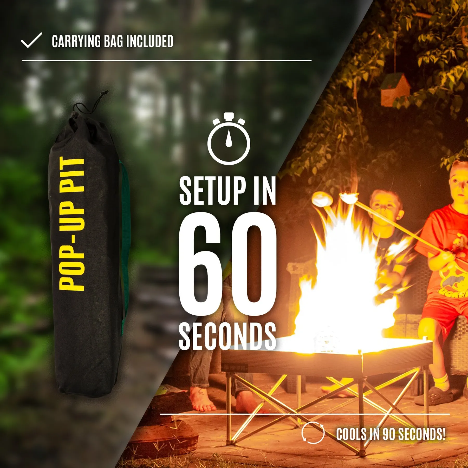 Fireside Outdoor Pop-Up Fire Pit - Go Anywhere Kit