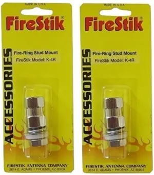 FireStick LOT of 2 FIRESTIK K-4R CB Radio Antenna FIRERING Stud Mount
